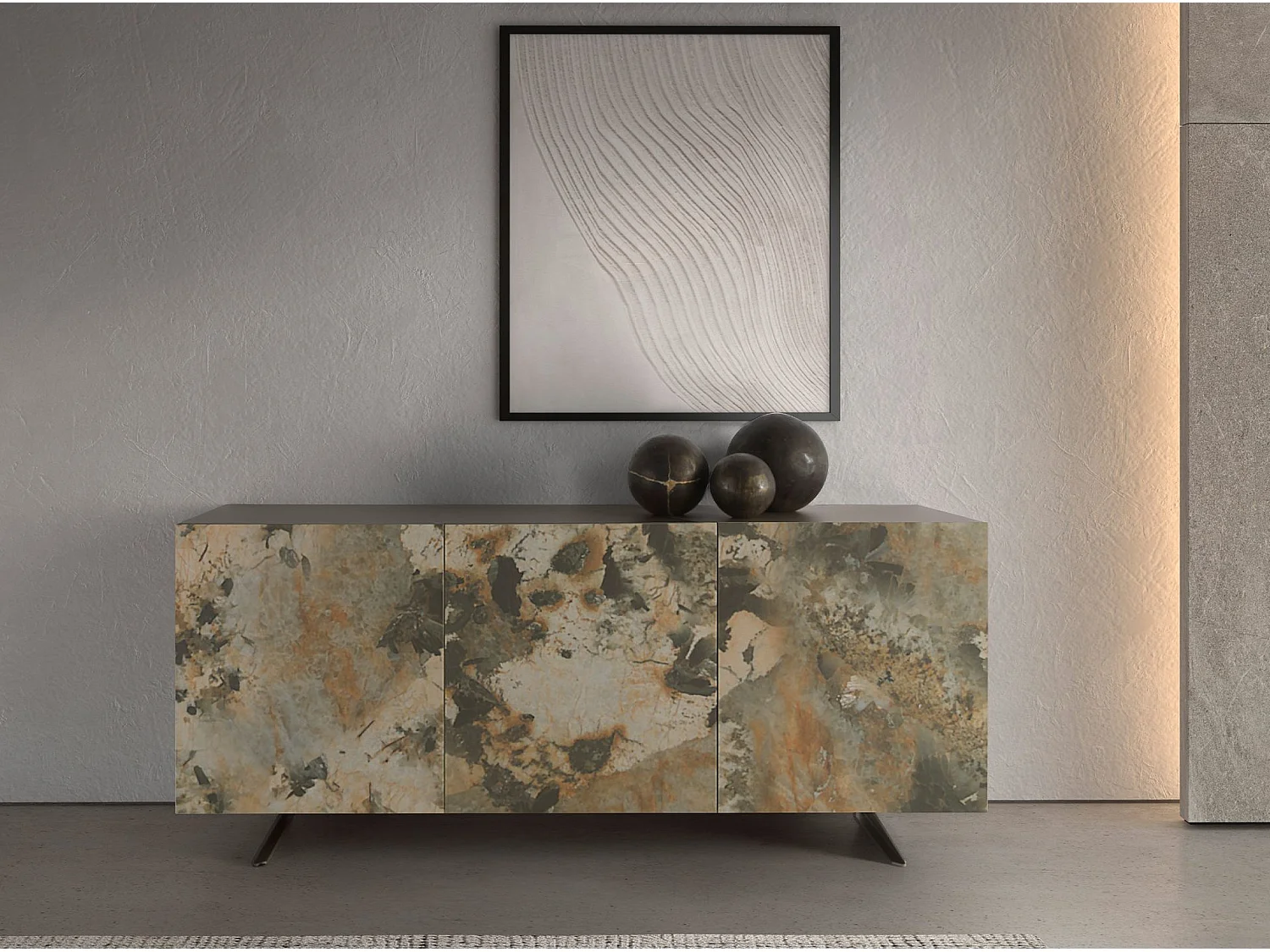 Metallische Anrichte aus taupefarbenem Holz 3270 ANGEL CERDA