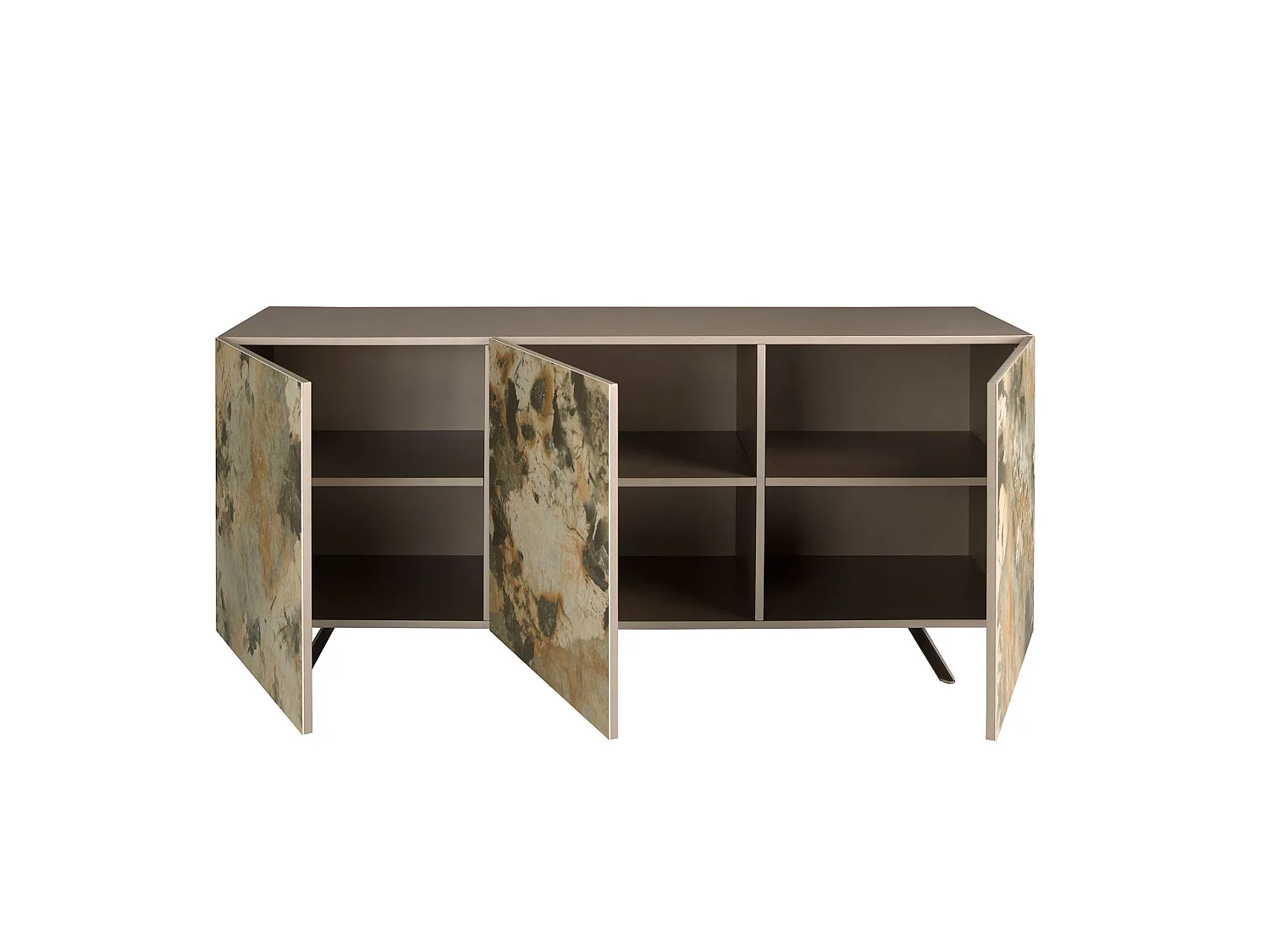 Metallische Anrichte aus taupefarbenem Holz 3270 ANGEL CERDA