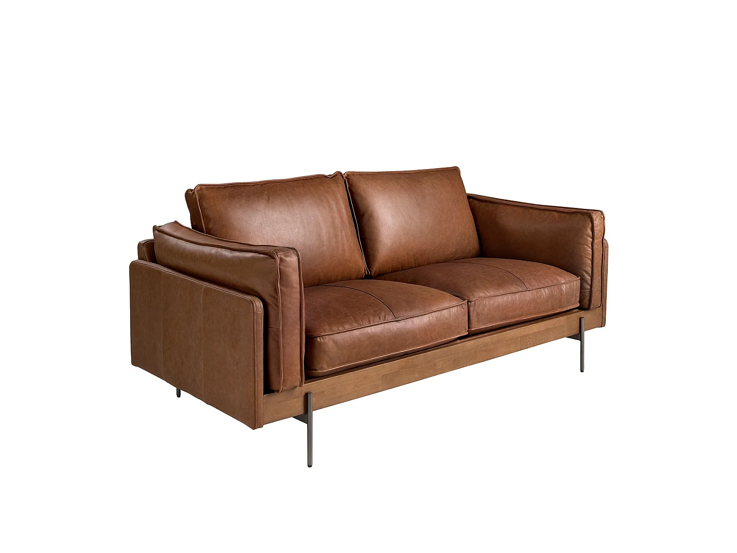 2-Sitzer-Sofa in Leder tabakbraun 6222 ANGEL CERDA
