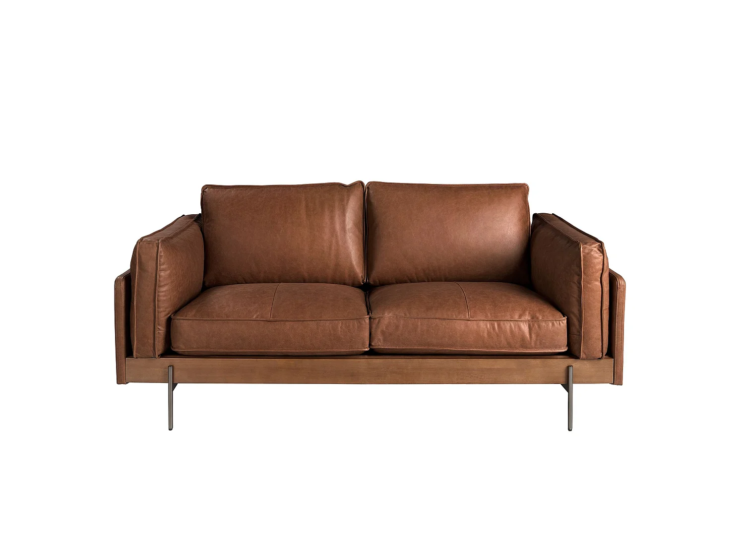 2-Sitzer-Sofa in Leder tabakbraun 6222 ANGEL CERDA