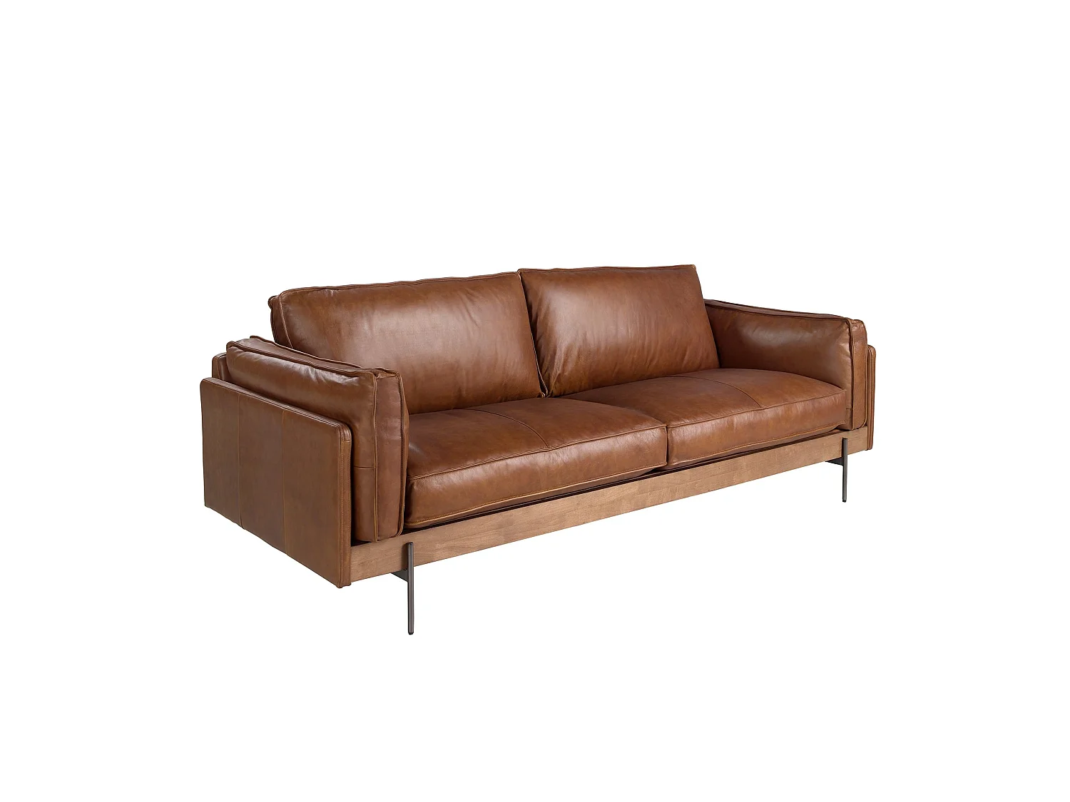 3-sitziges Sofa in Leder tabakbraun 6223 ANGEL CERDA