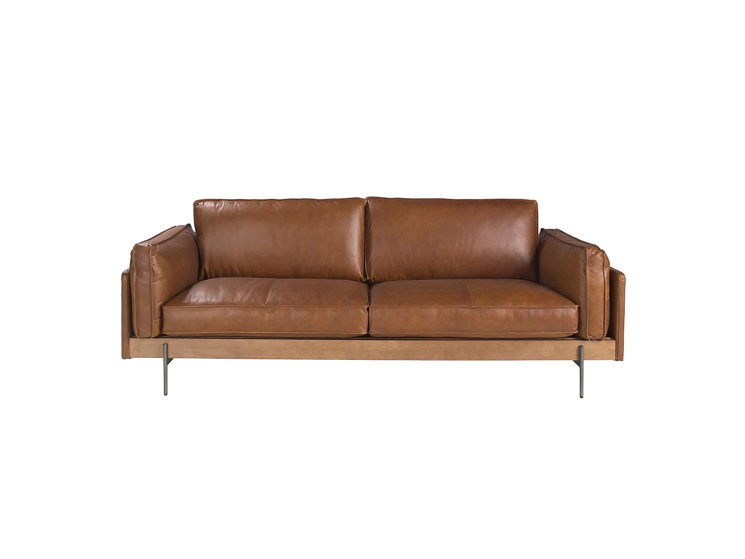 3-sitziges Sofa in Leder tabakbraun 6223 ANGEL CERDA