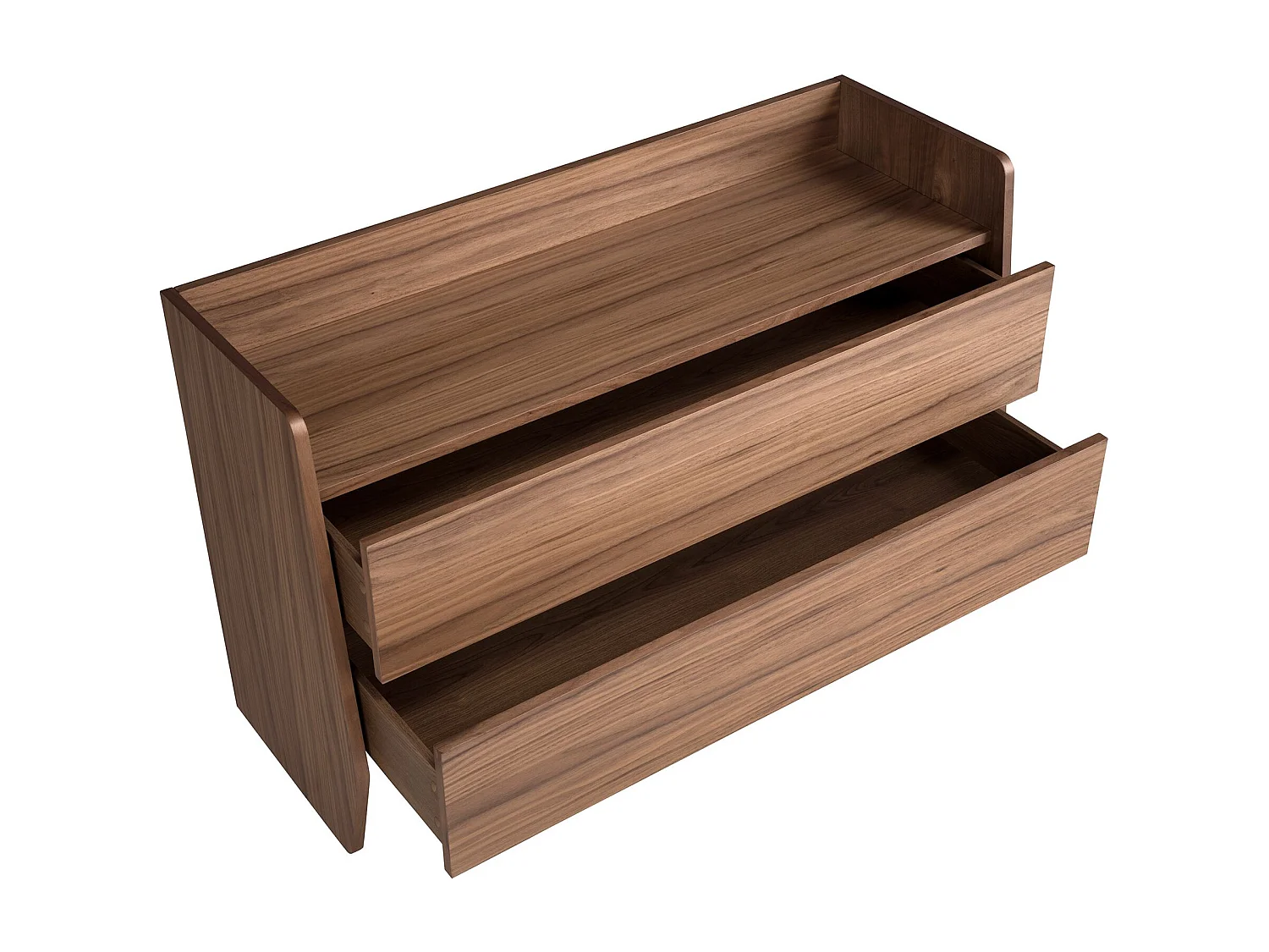 Commode en bois gris foncé mat, acier noir et plateau en noyer 7172 ANGEL CERDA