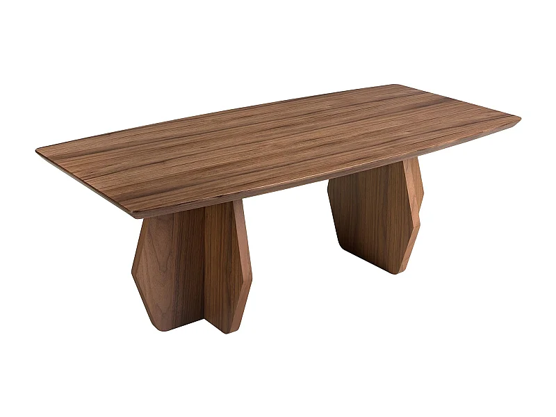 Table basse ovale en noyer