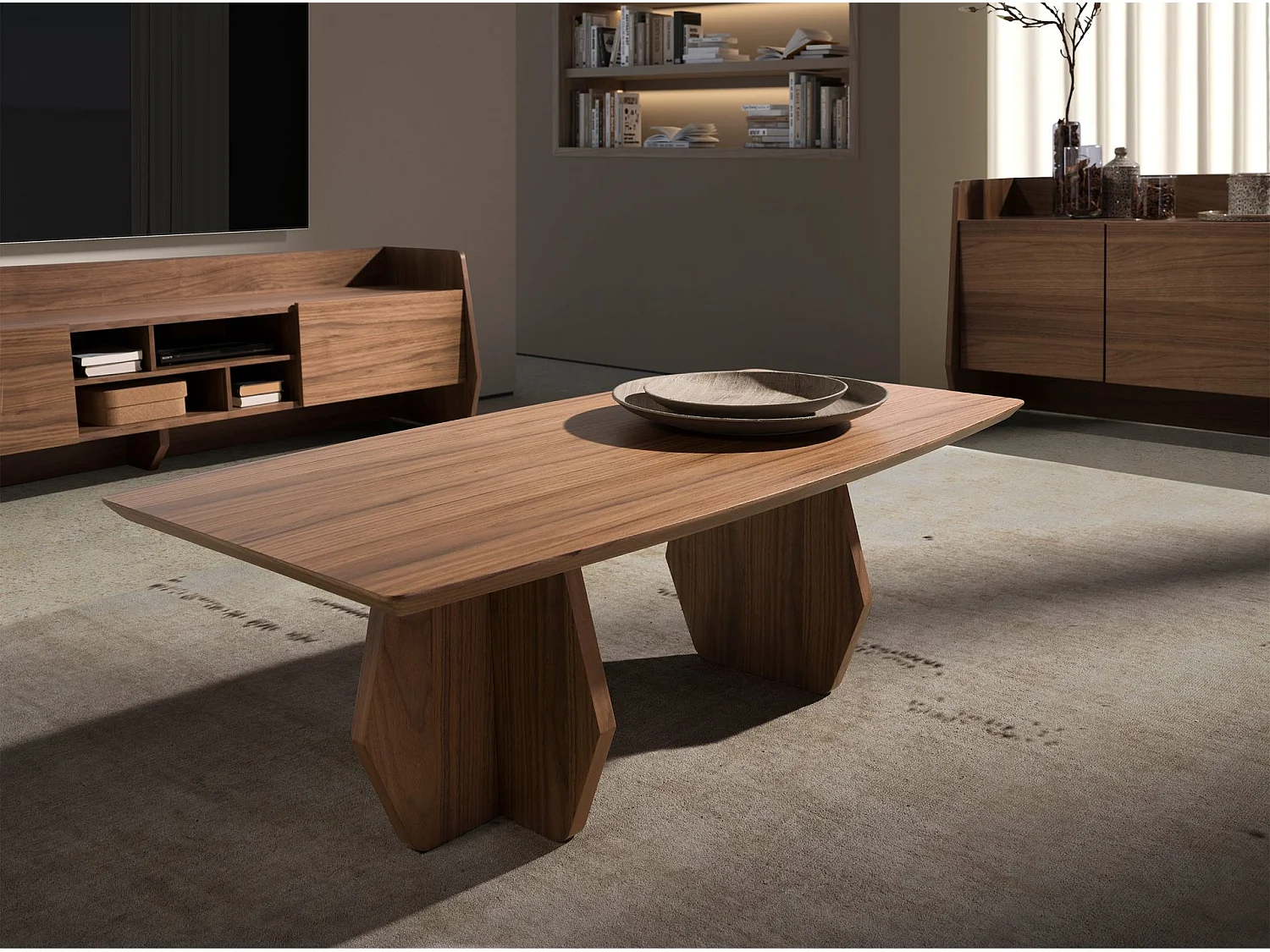 Table basse ovale en noyer 2142 ANGEL CERDA