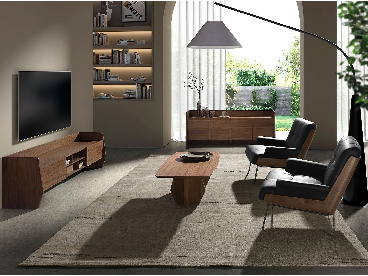 Table basse ovale en noyer 2142 ANGEL CERDA