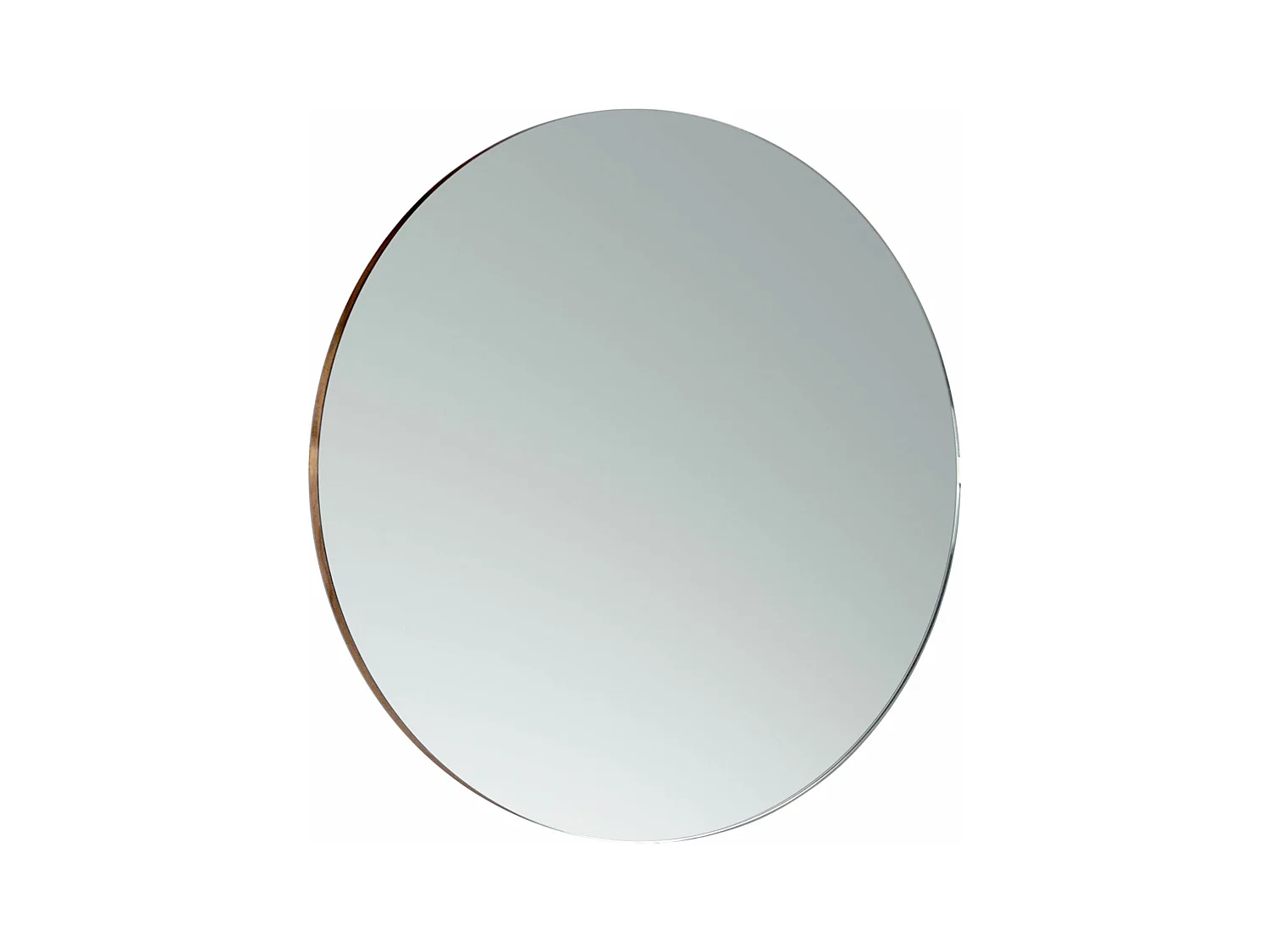 Miroir mural rond noyer