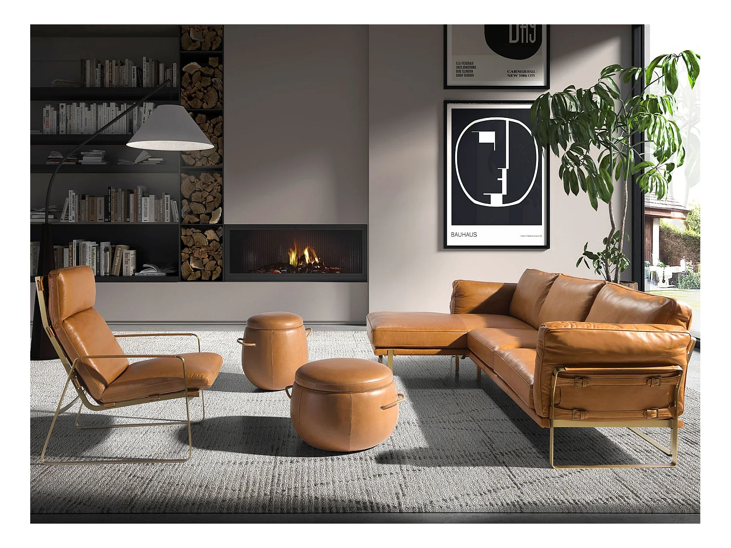 Pufa z wielbłądziej skóry