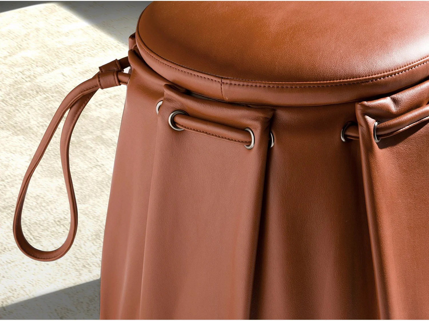 Pouf en cuir orange Caldera 5160 ANGEL CERDA