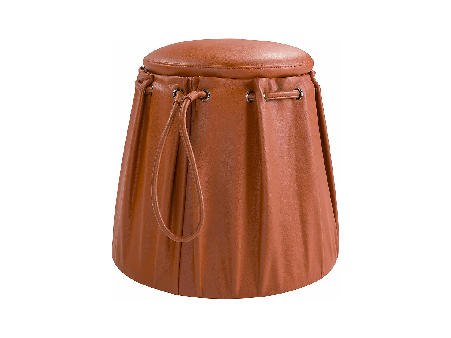 Pouf en cuir orange Caldera