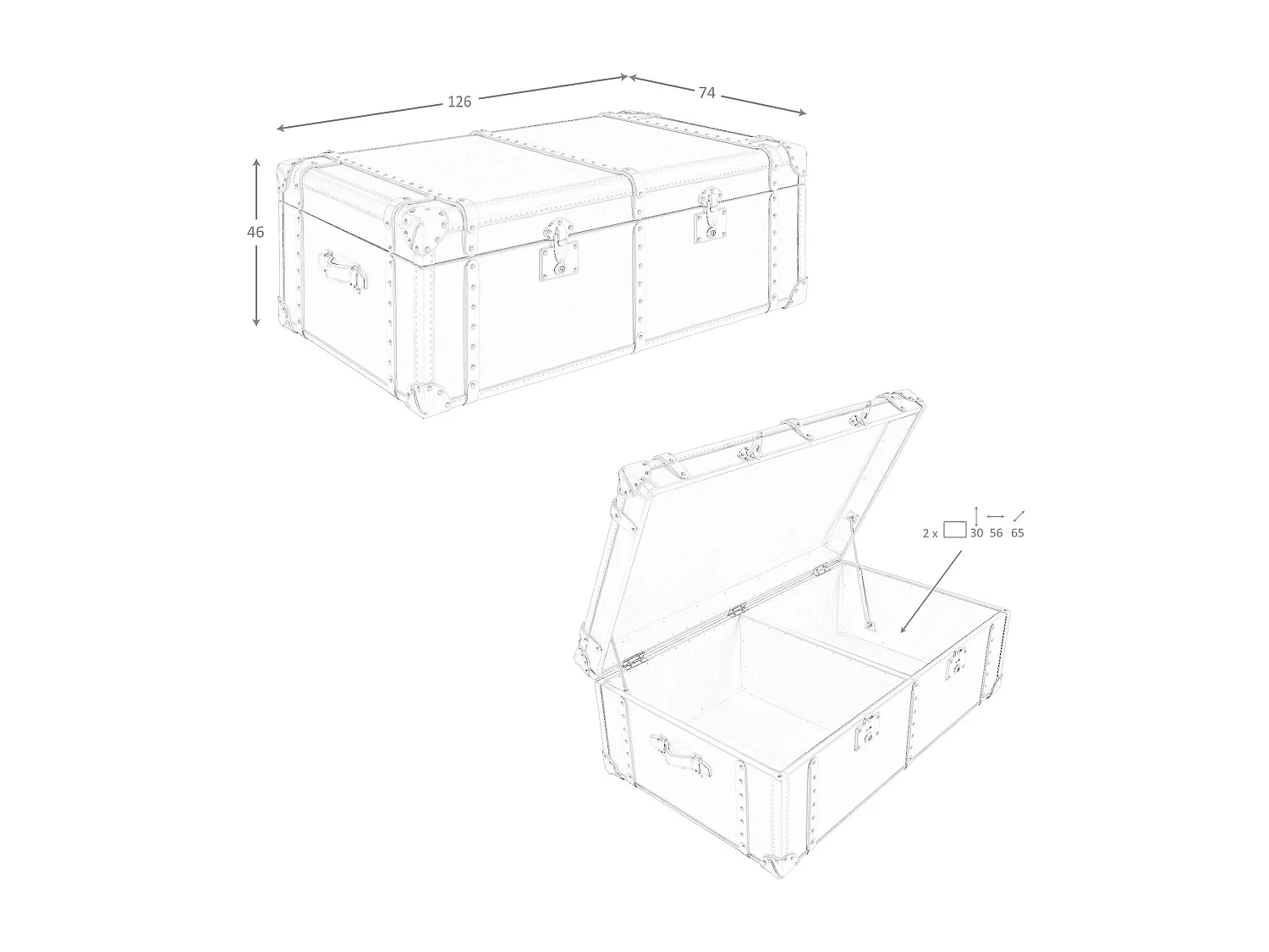 Baule in pelle marrone