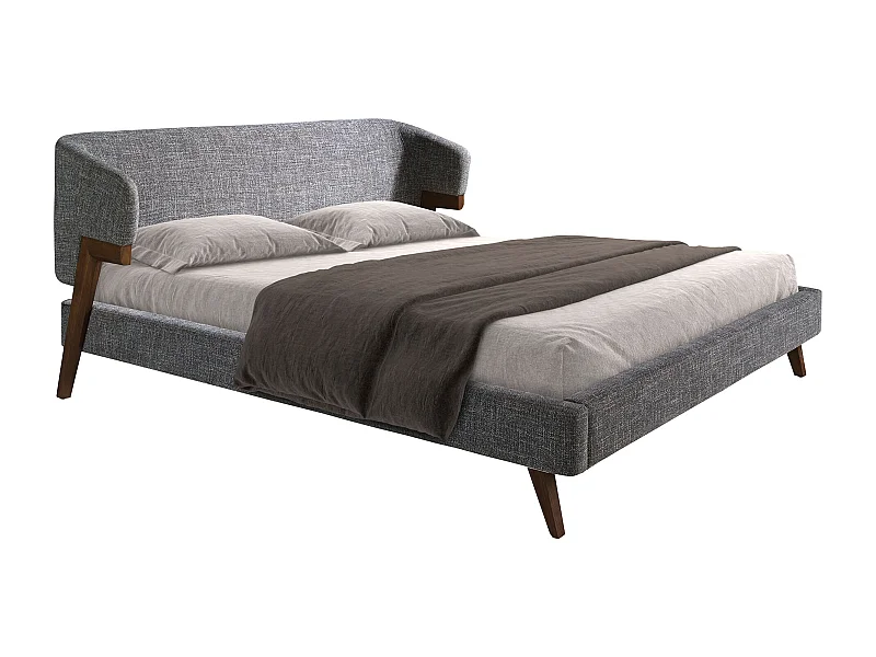 Bett aus grauem Stoff 7173 ANGEL CERDA