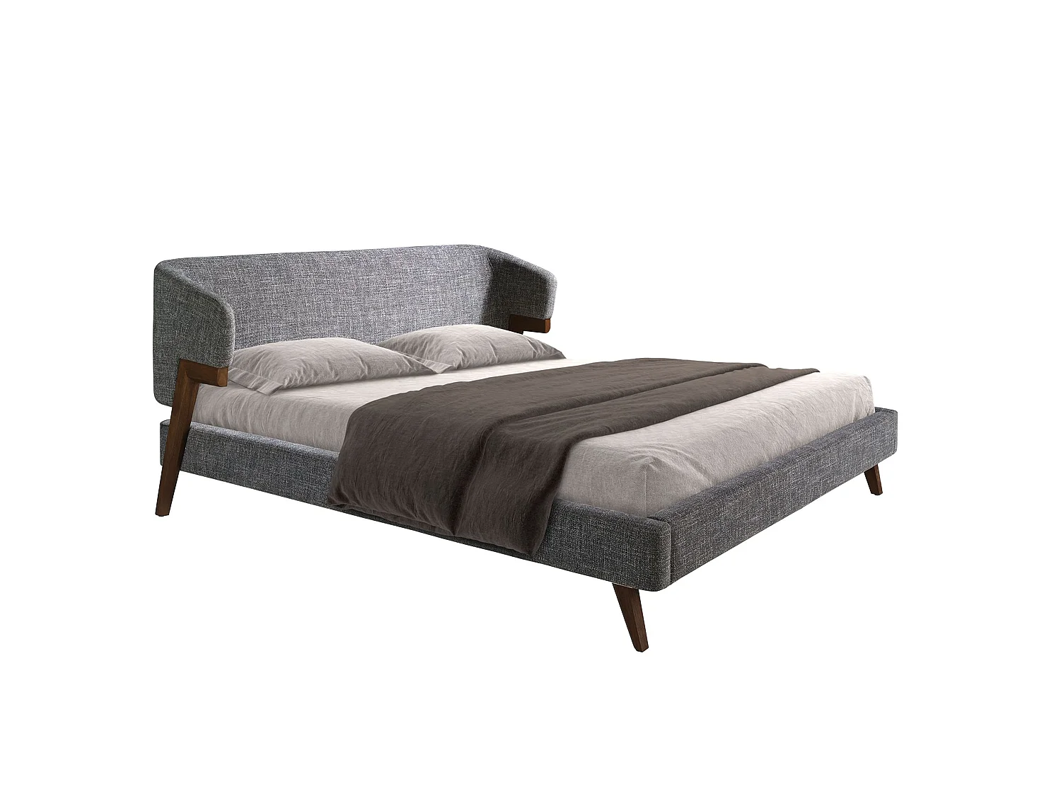 Bett aus grauem Stoff 7173 ANGEL CERDA