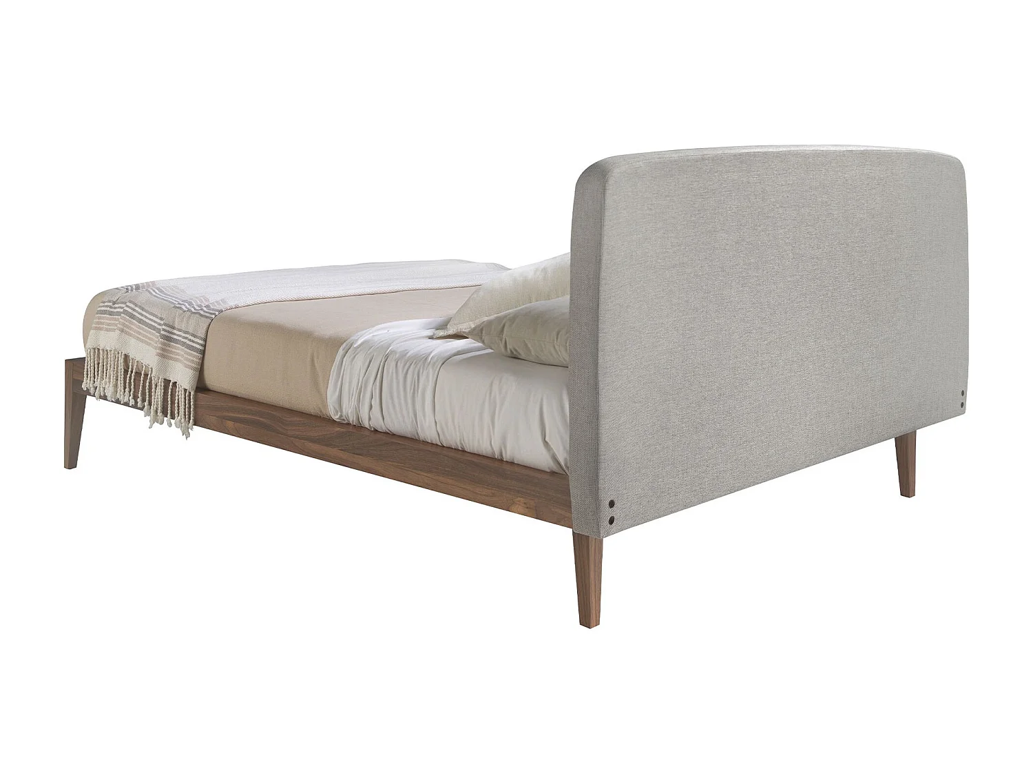 Letto imbottito in tessuto marrone ed similpelle marrone 7174 ANGEL CERDA
