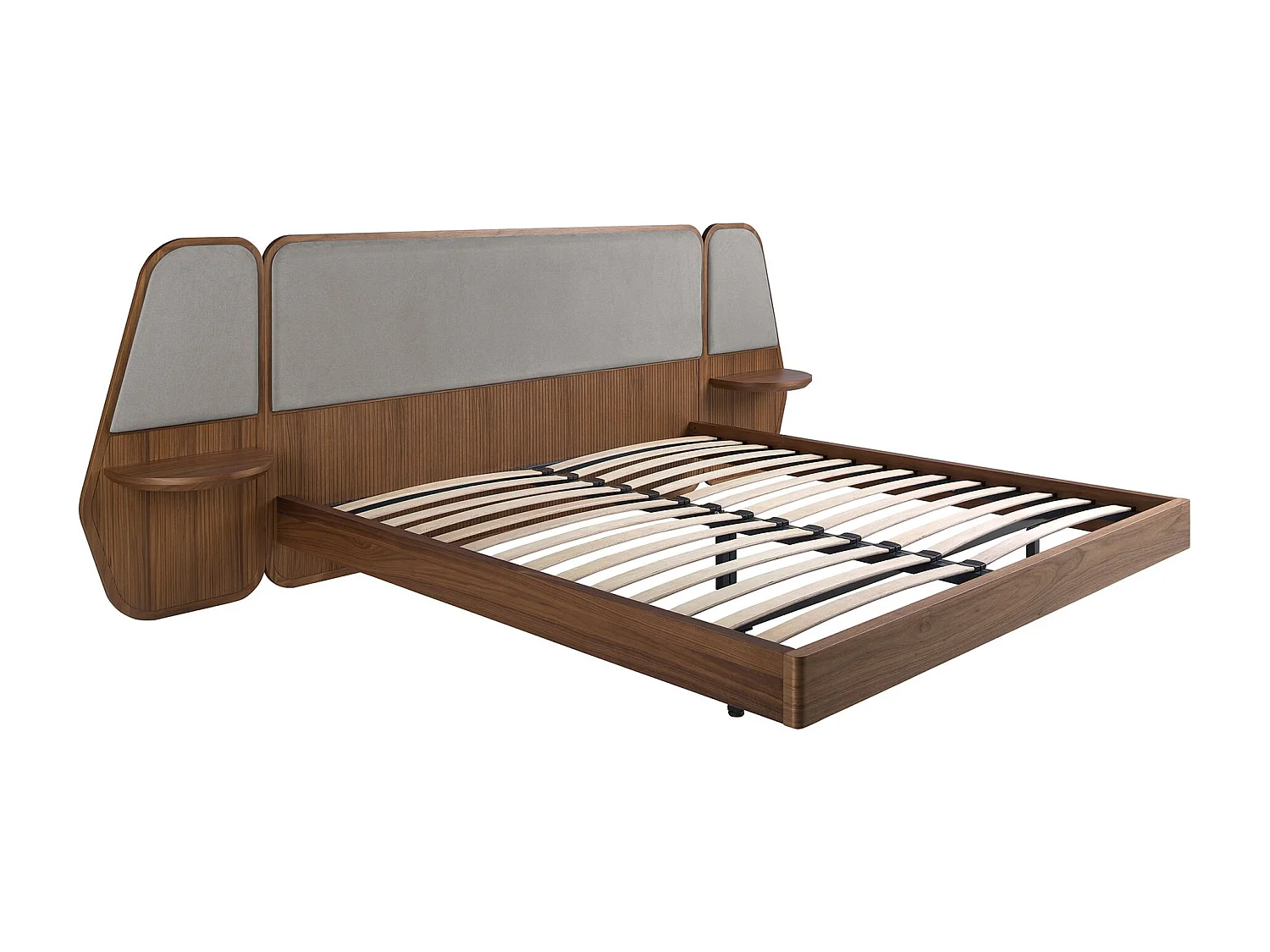 Cama nogal y tela color gris 7175 ANGEL CERDA