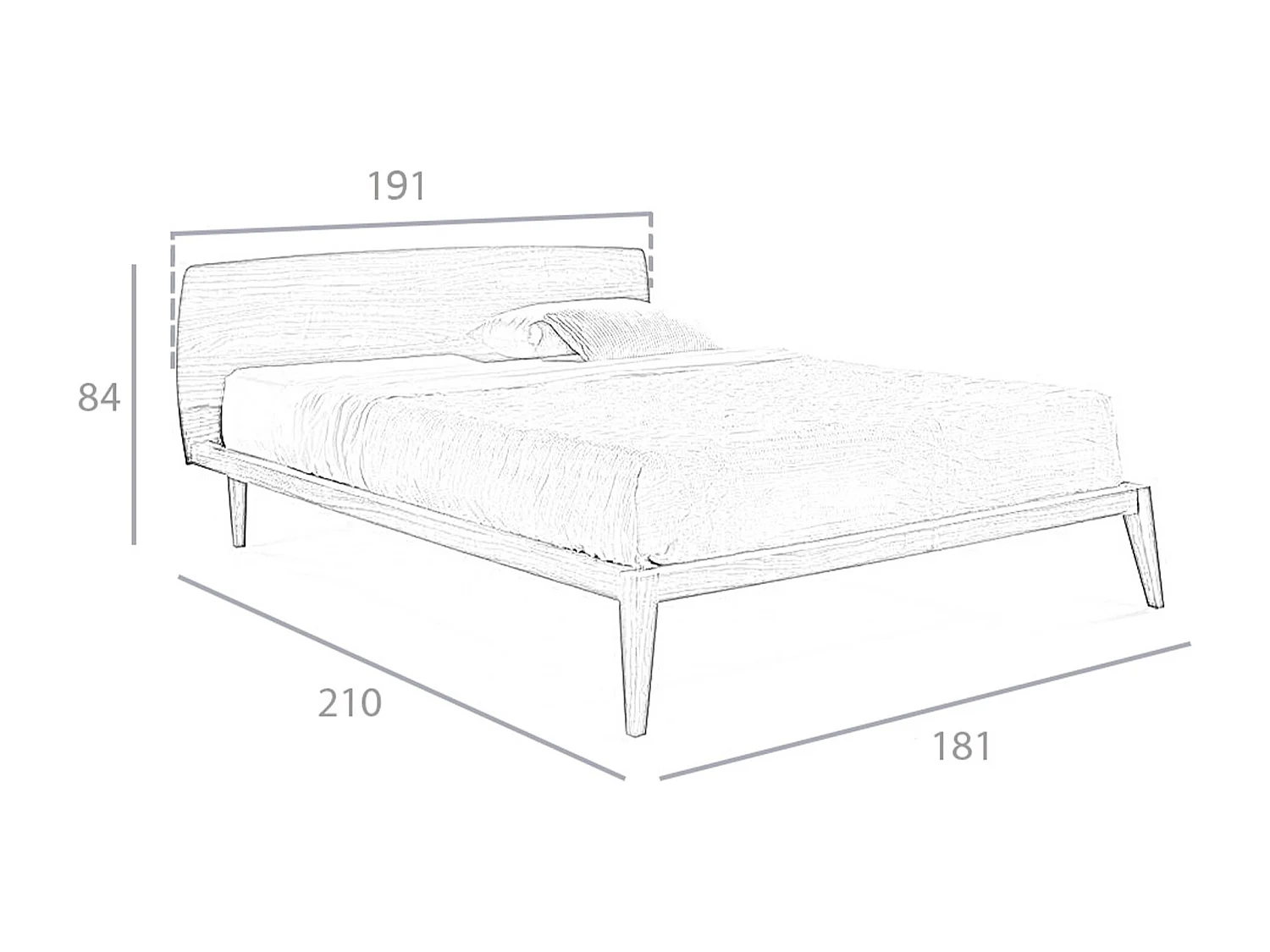 Cama nogal y tela color gris 7175 ANGEL CERDA