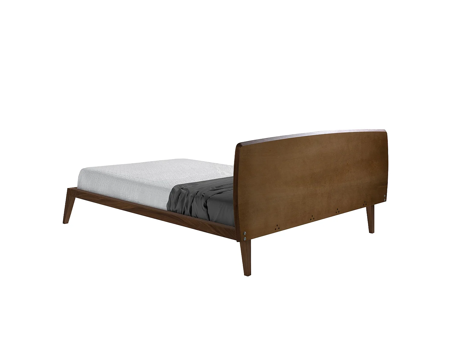 Lit en noyer et tissu gris 7175 ANGEL CERDA