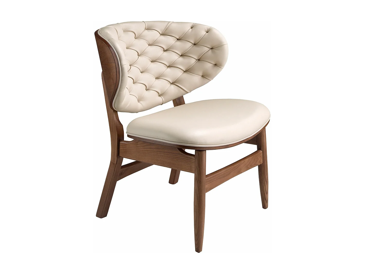 Fauteuil en similicuir sable et noyer 5141 ANGEL CERDA