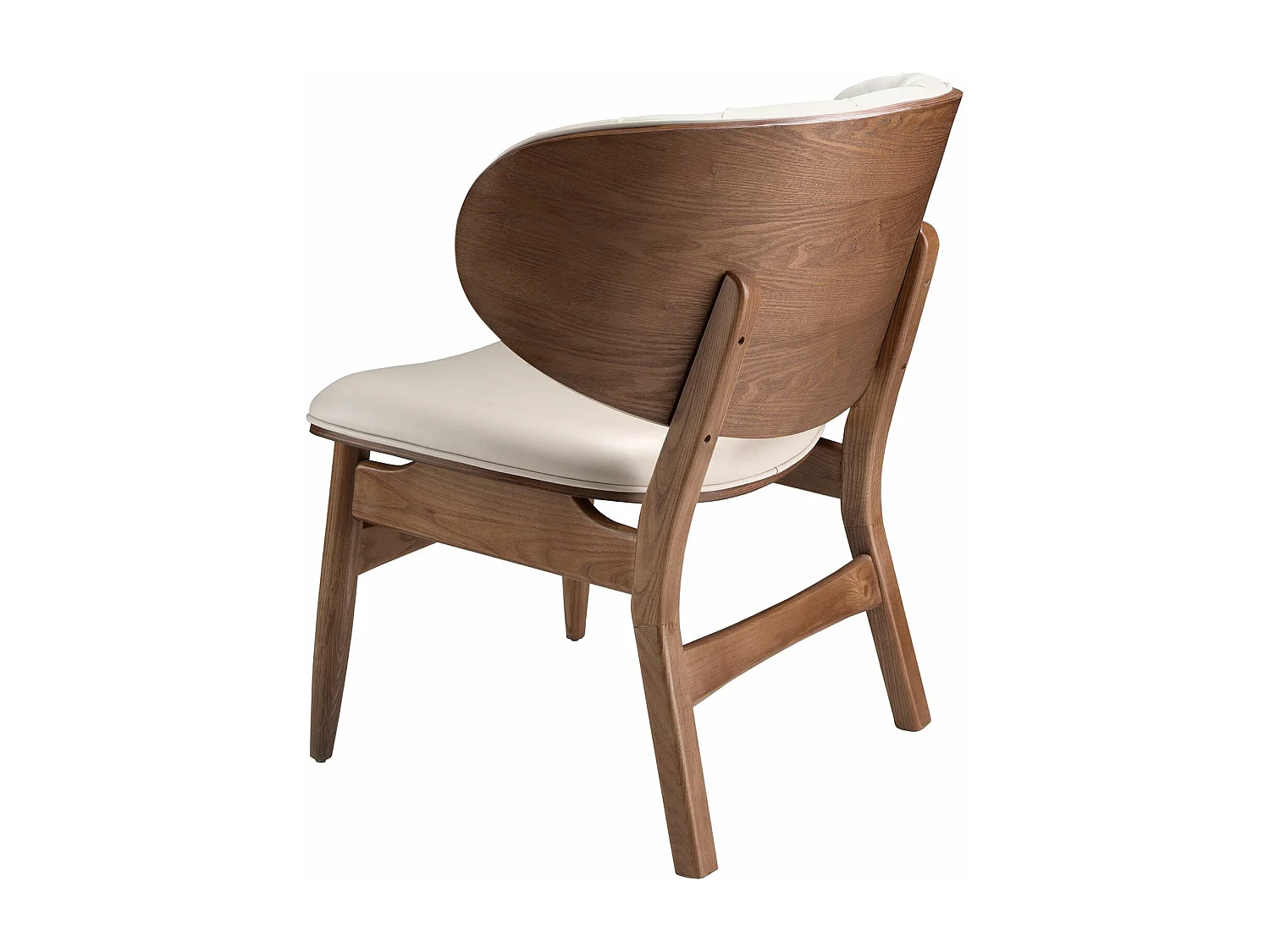 Fauteuil en similicuir sable et noyer 5141 ANGEL CERDA