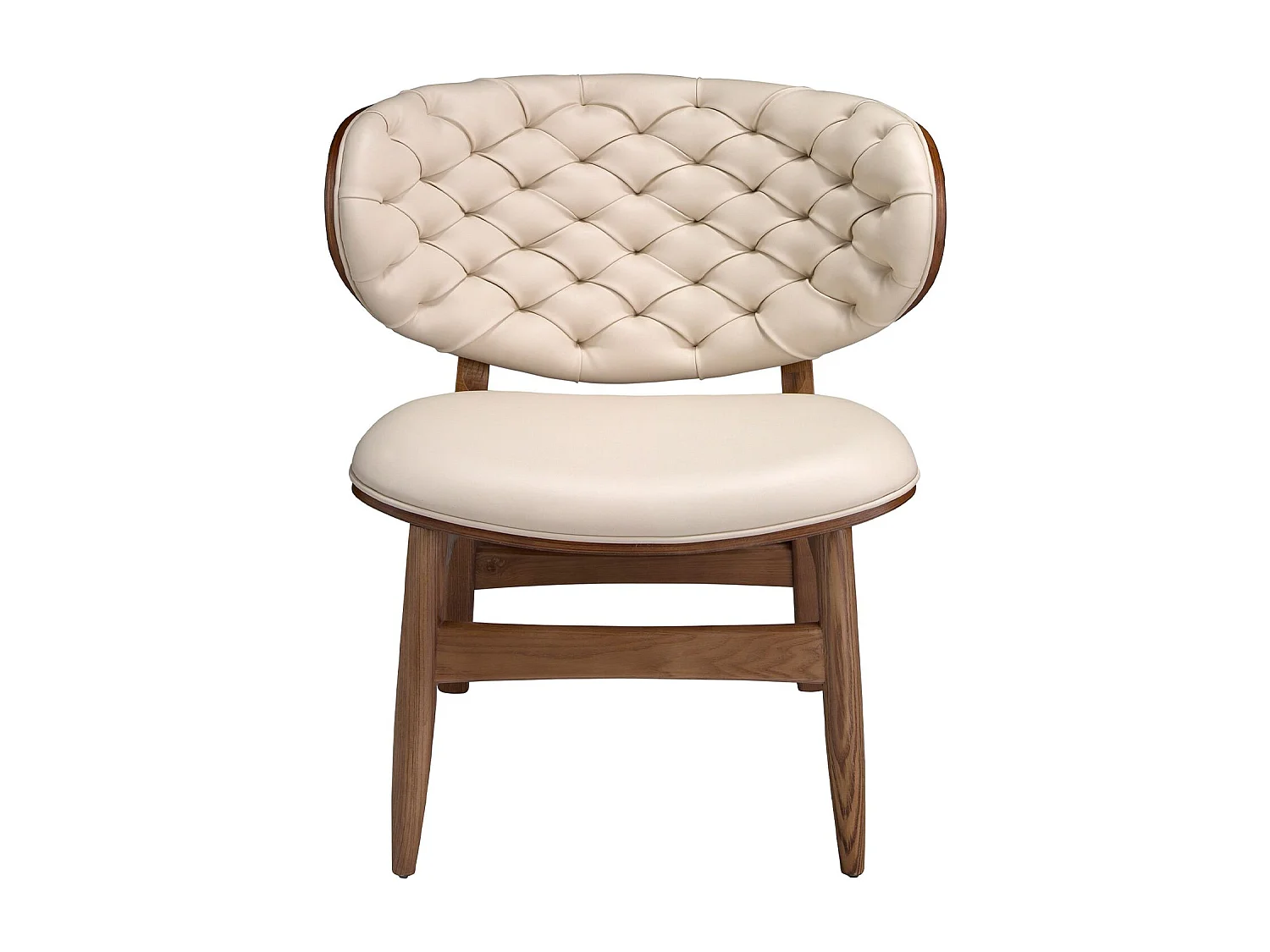 Fauteuil en similicuir sable et noyer 5141 ANGEL CERDA