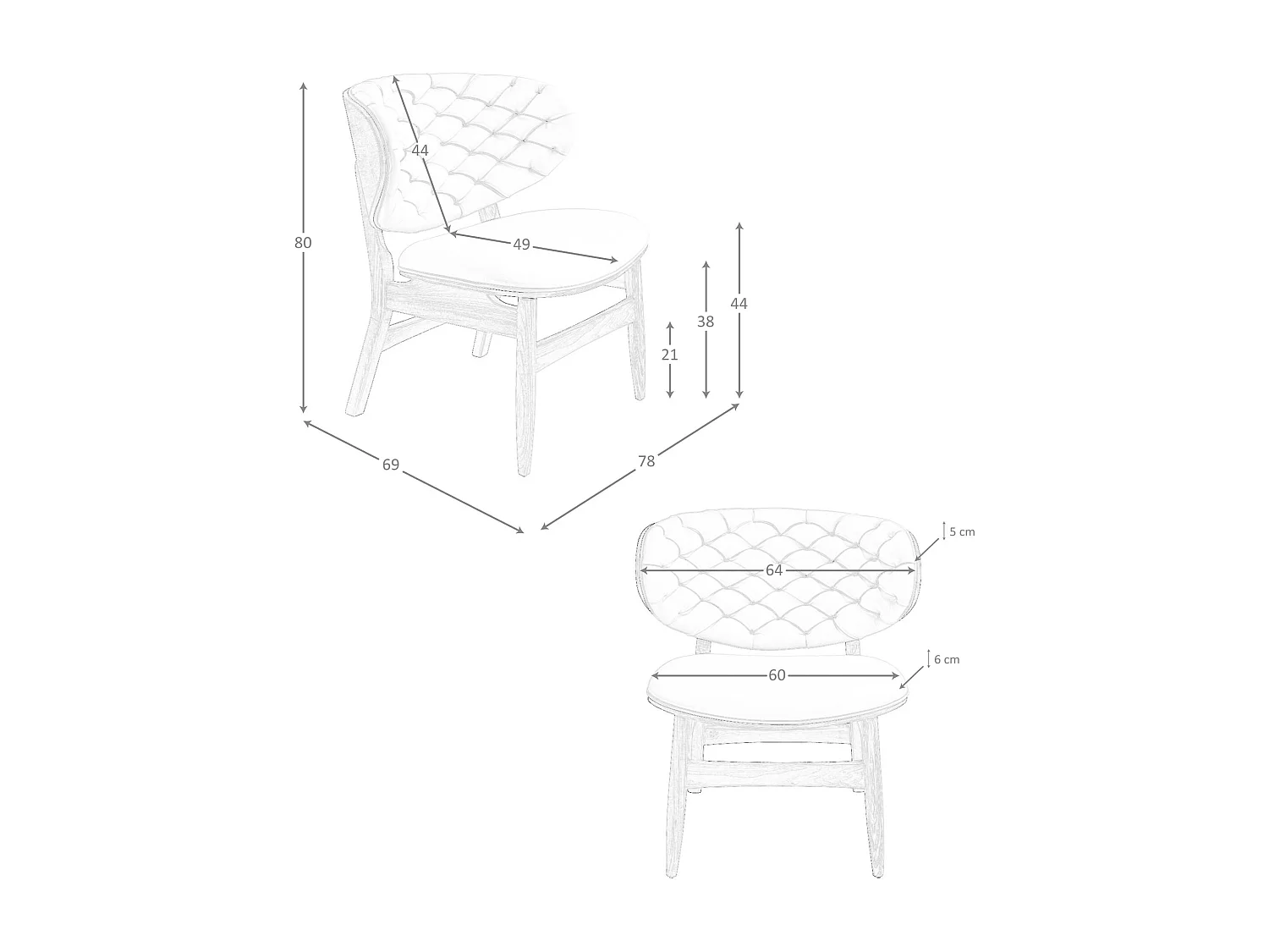 Fauteuil en similicuir sable et noyer 5141 ANGEL CERDA