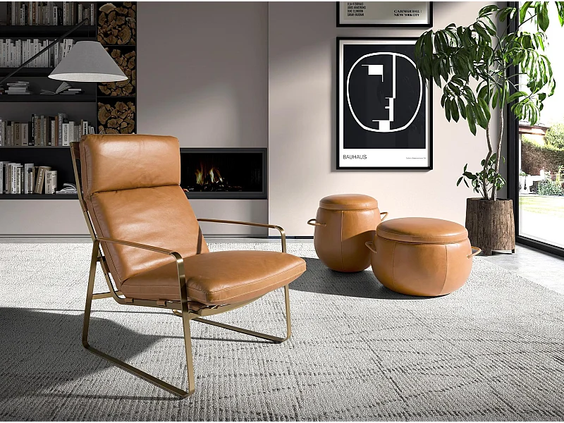 Fauteuil en cuir camel 5170 ANGEL CERDA