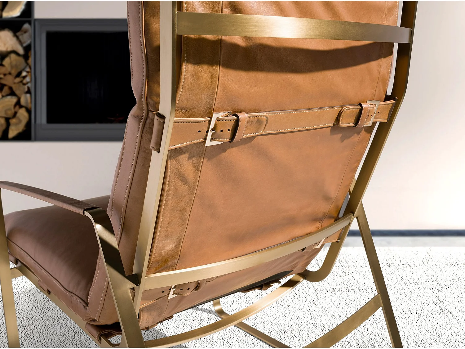 Fauteuil en cuir camel 5170 ANGEL CERDA