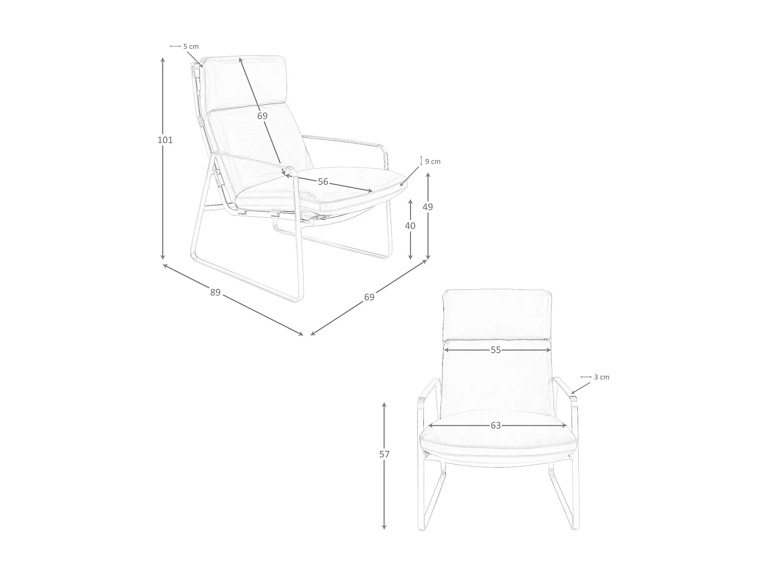 Fauteuil en cuir camel 5170 ANGEL CERDA