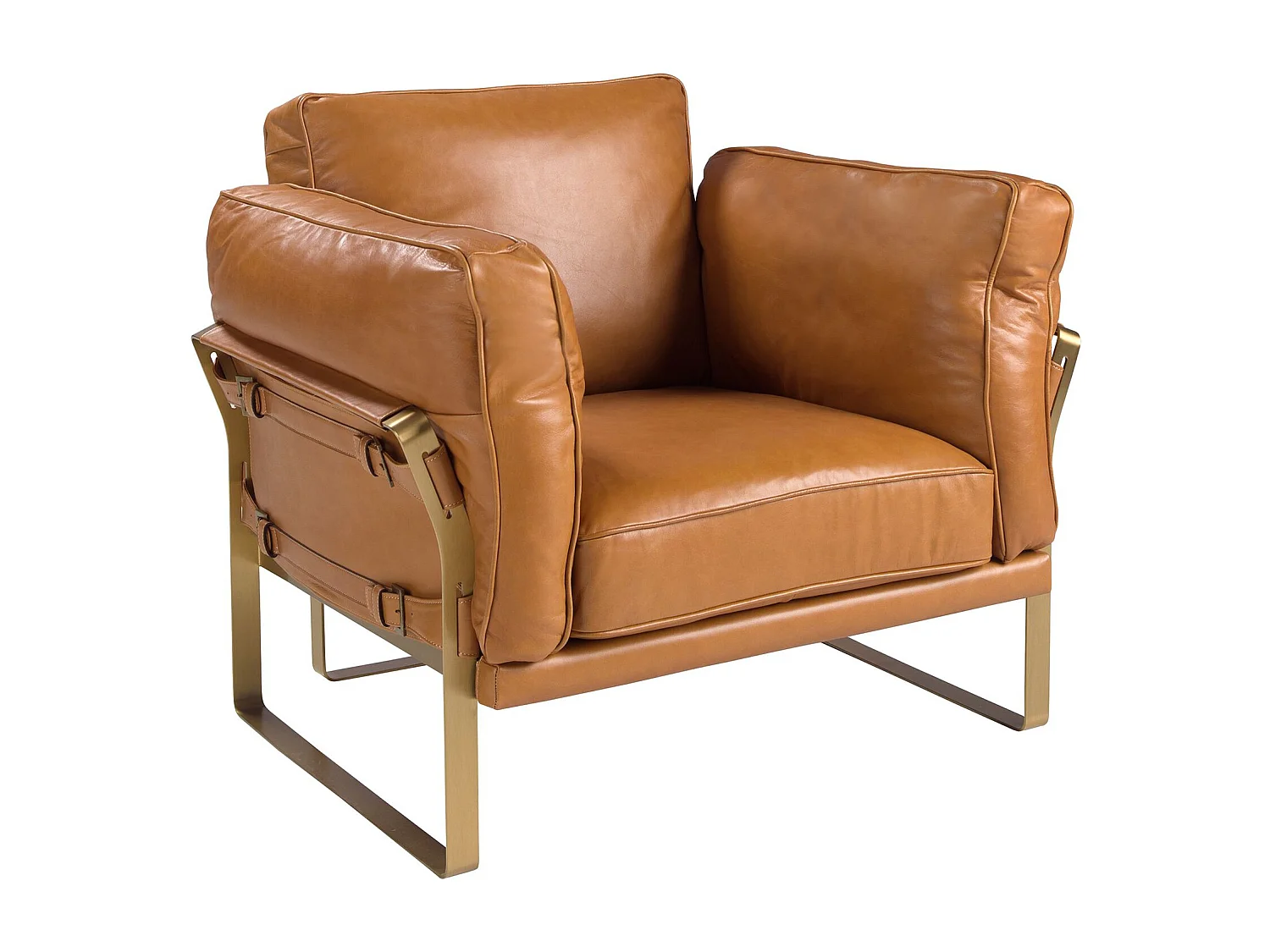 Fauteuil en cuir camel 5169 ANGEL CERDA