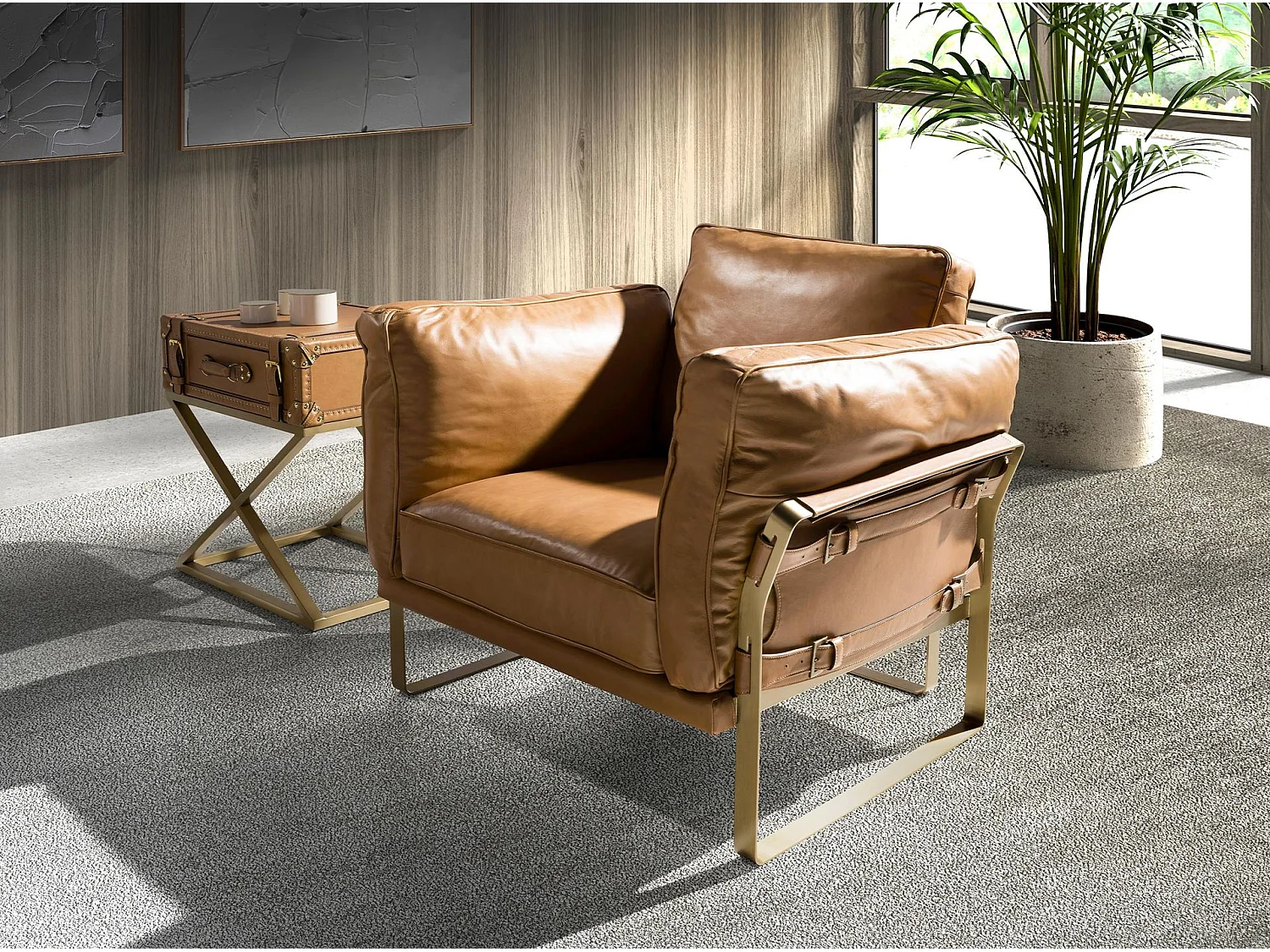 Camel leren fauteuil 5169 ANGEL CERDA
