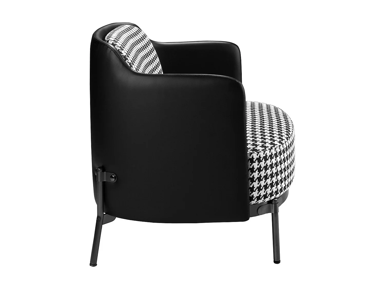 Fauteuil en tissu noir et blanc et similicuir noir 5139 ANGEL CERDA