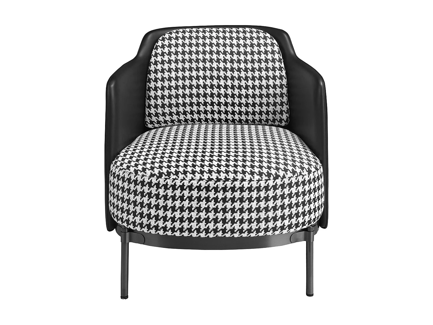 Fauteuil en tissu noir et blanc et similicuir noir 5139 ANGEL CERDA