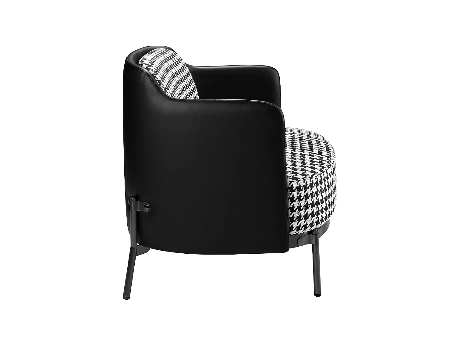 Fauteuil en tissu noir et blanc et similicuir noir 5139 ANGEL CERDA