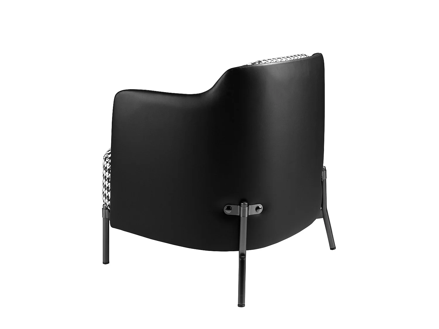 Fauteuil en tissu noir et blanc et similicuir noir 5139 ANGEL CERDA