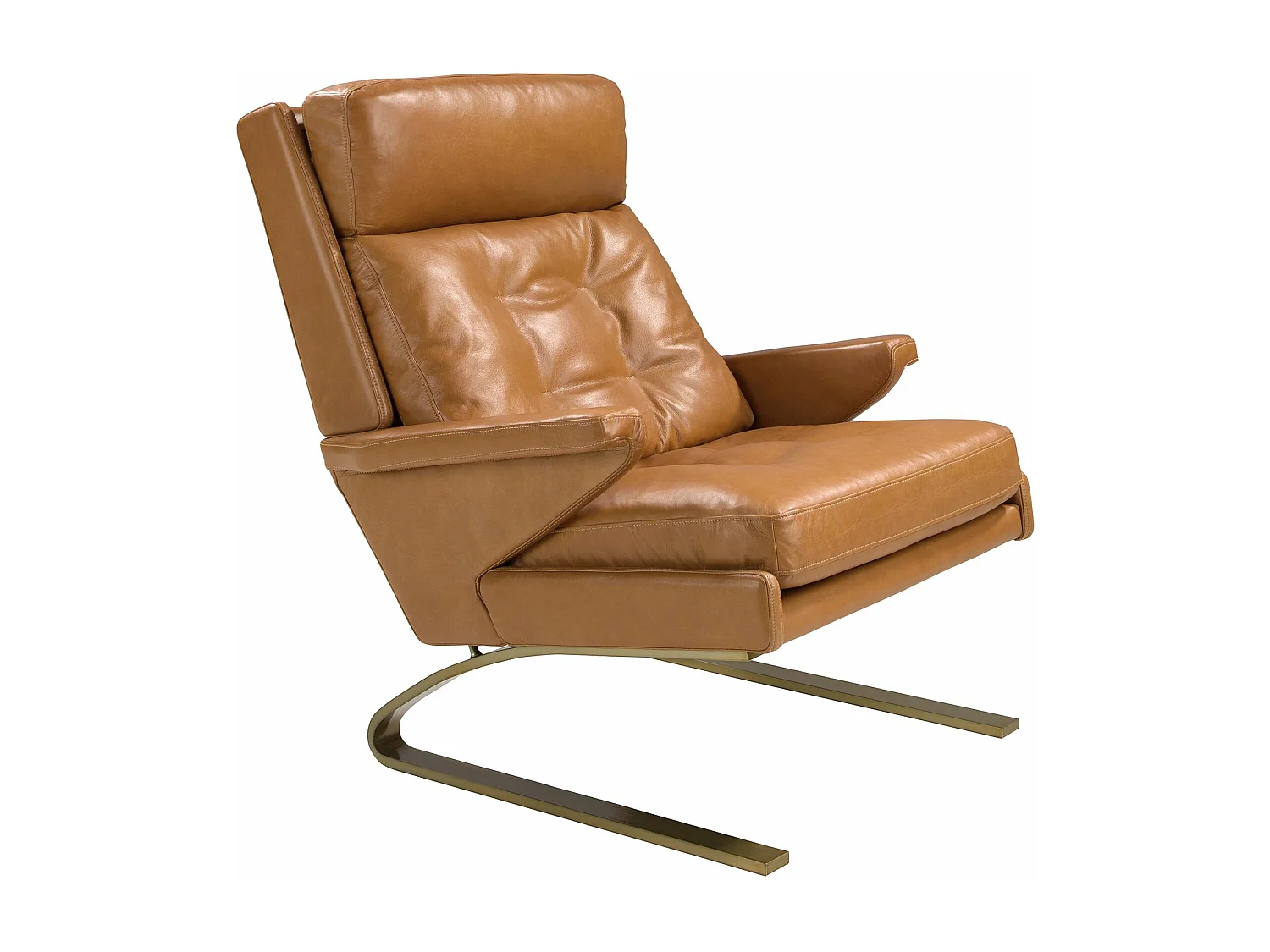 Fauteuil en cuir camel