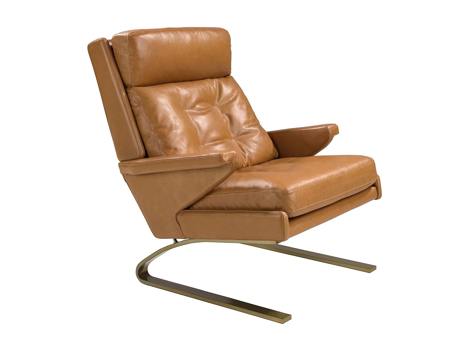 Fauteuil en cuir camel 5157 ANGEL CERDA