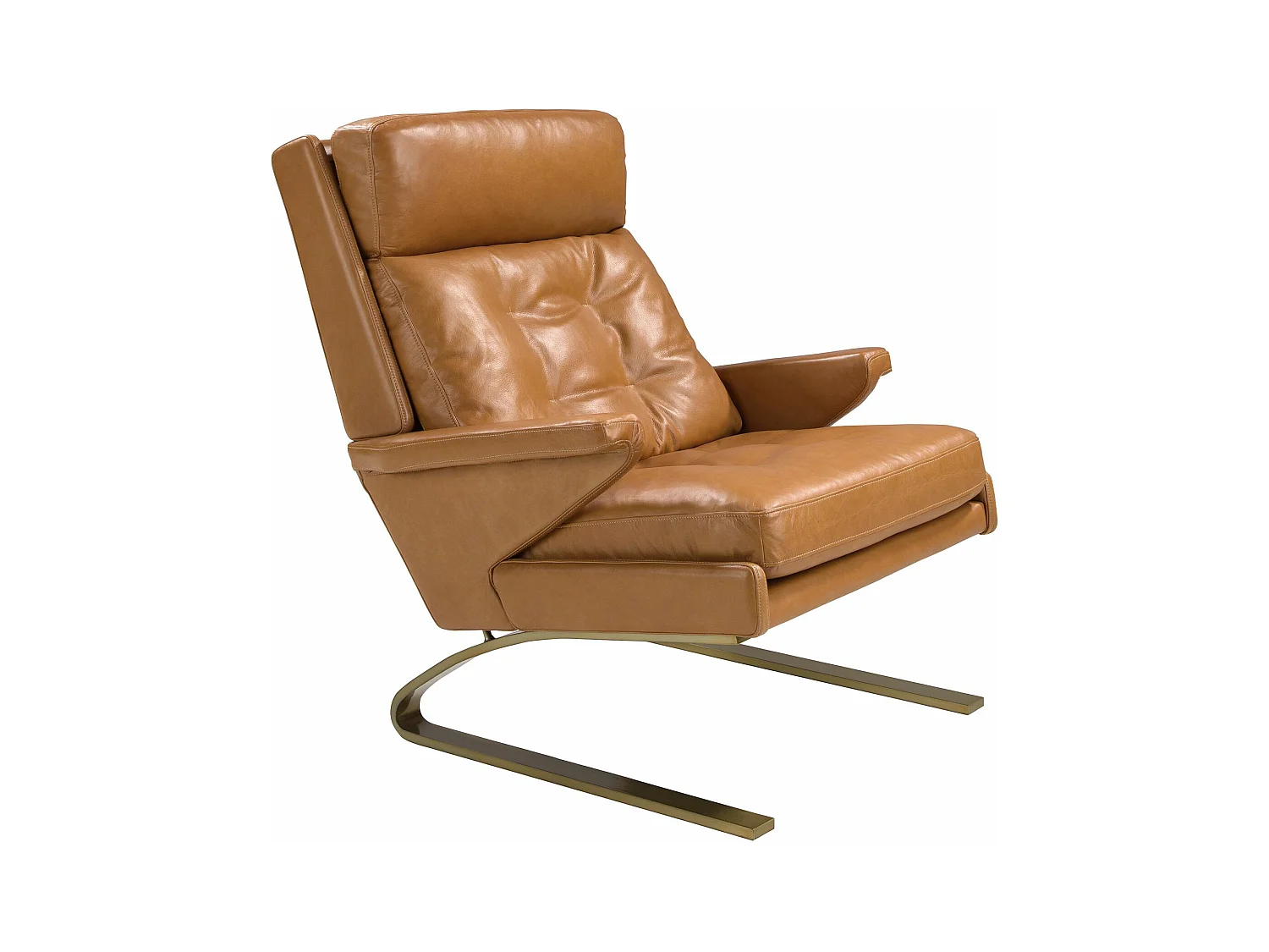 Fauteuil en cuir camel