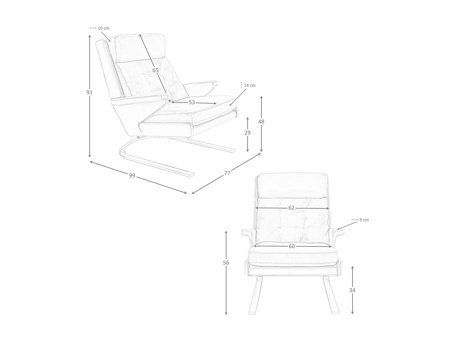 Fauteuil camel leder 5157 ANGEL CERDA