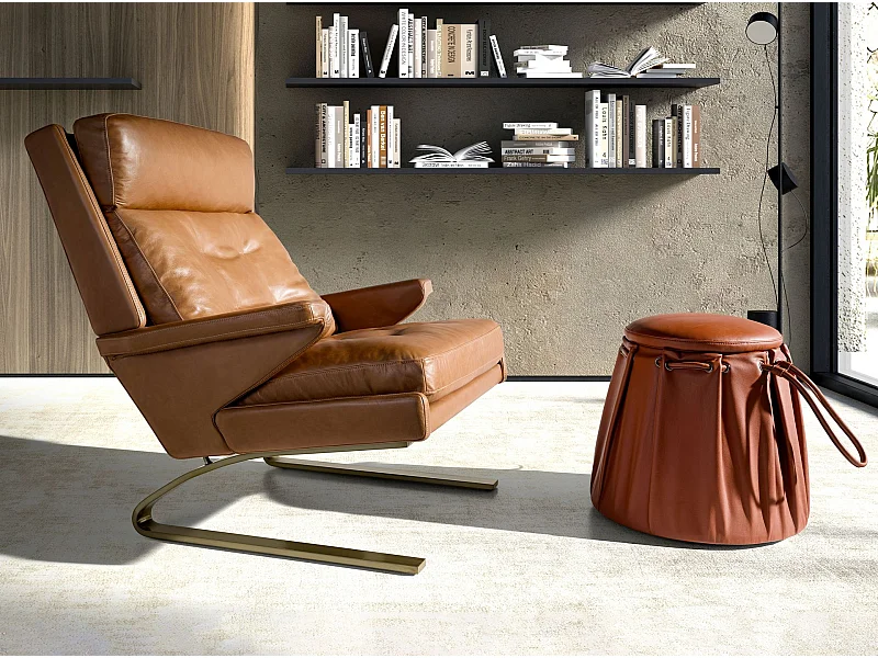 Kamelfarbener Ledersessel 5157 ANGEL CERDA