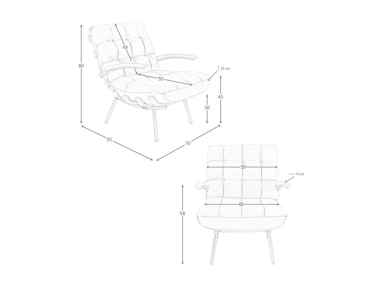 Fauteuil en cuir marron et frêne 5153 ANGEL CERDA