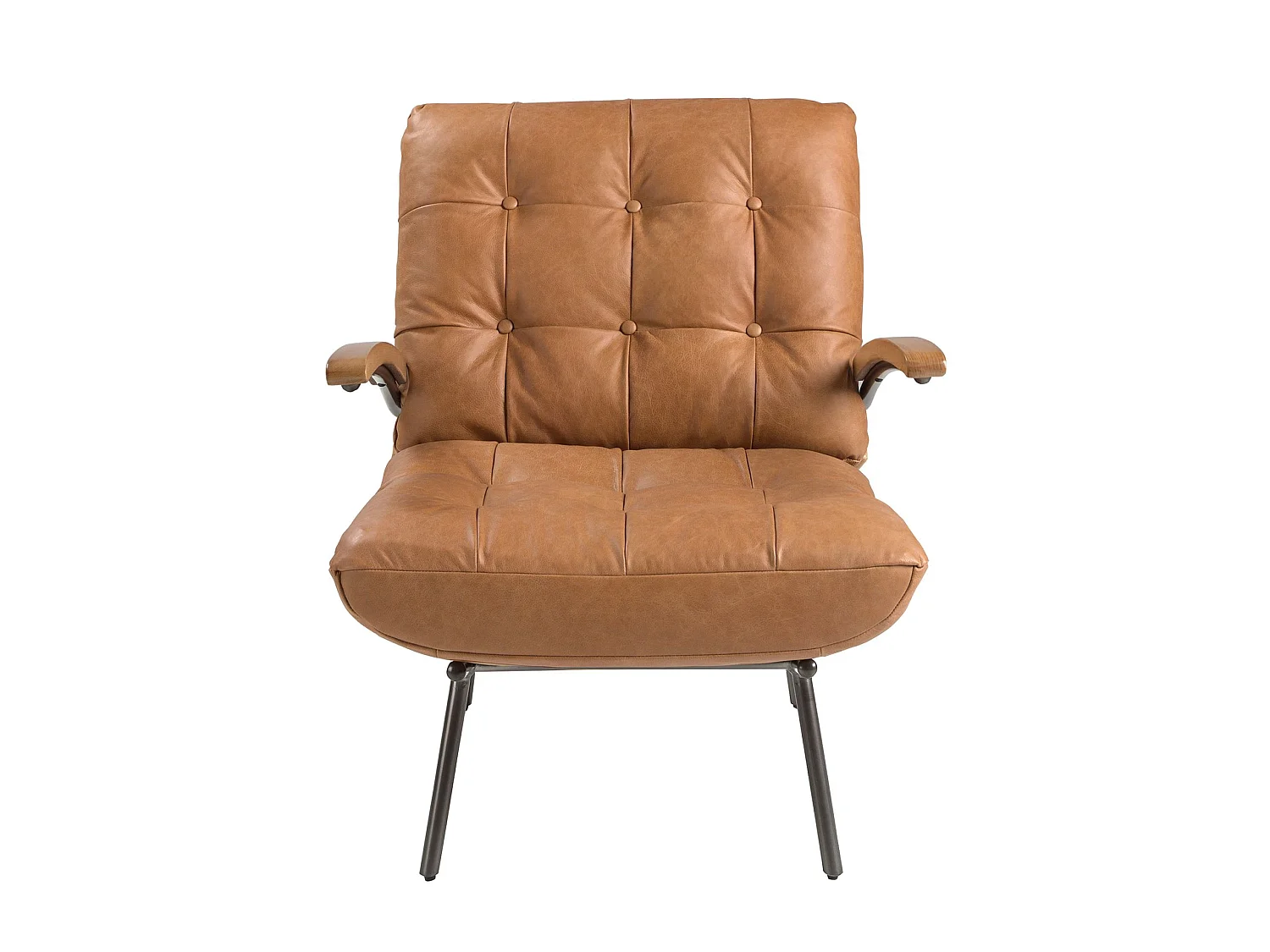 Fauteuil en cuir marron et frêne 5153 ANGEL CERDA