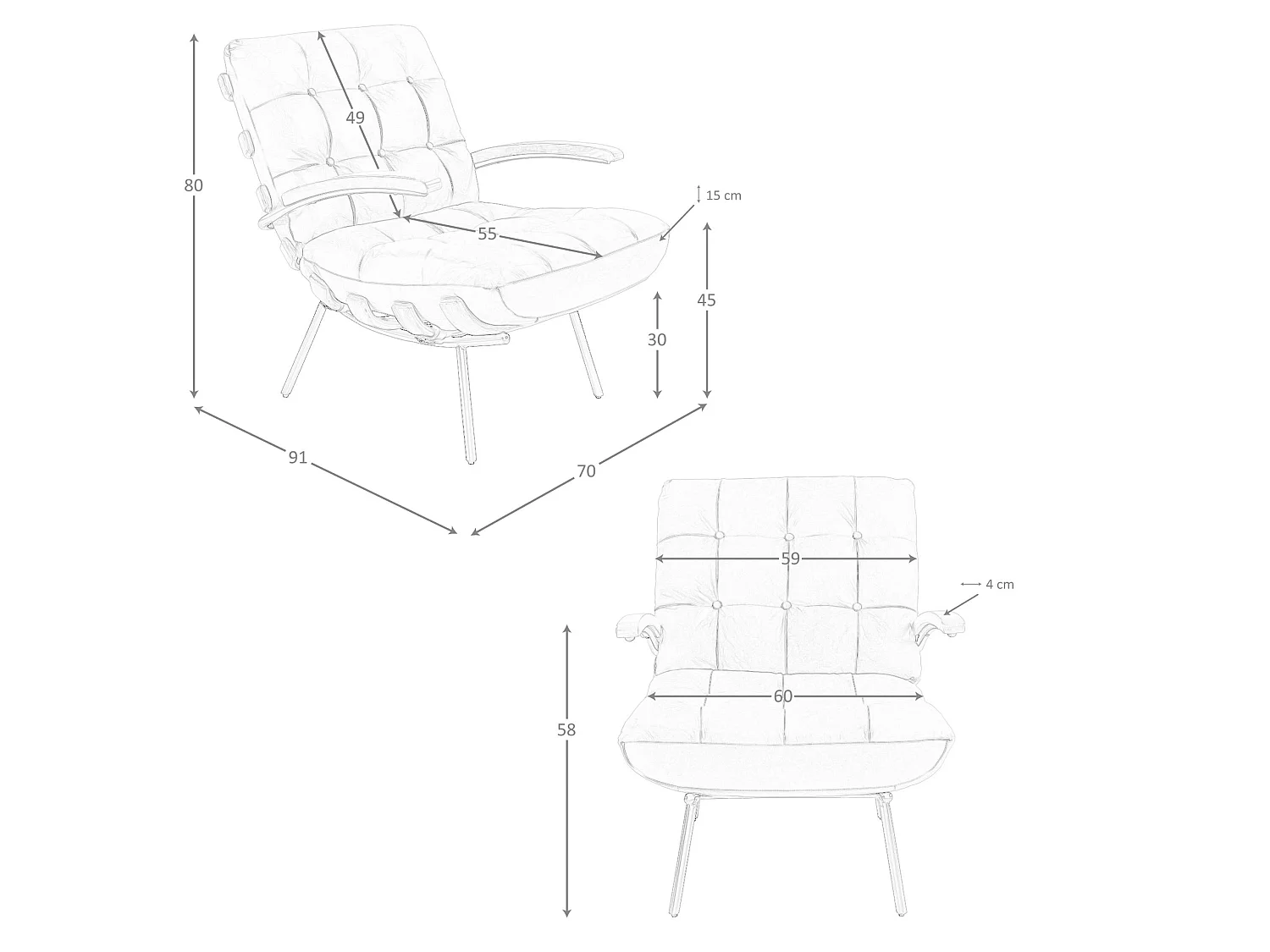 Fauteuil en cuir marron et frêne 5153 ANGEL CERDA
