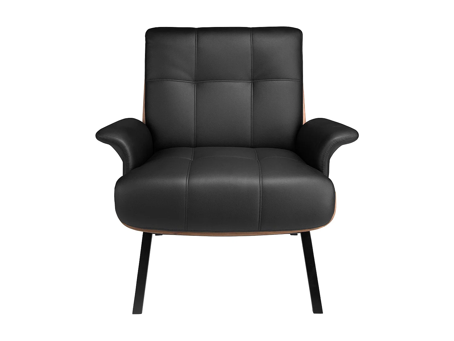 Fauteuil en similicuir noir et noyer 5140 ANGEL CERDA