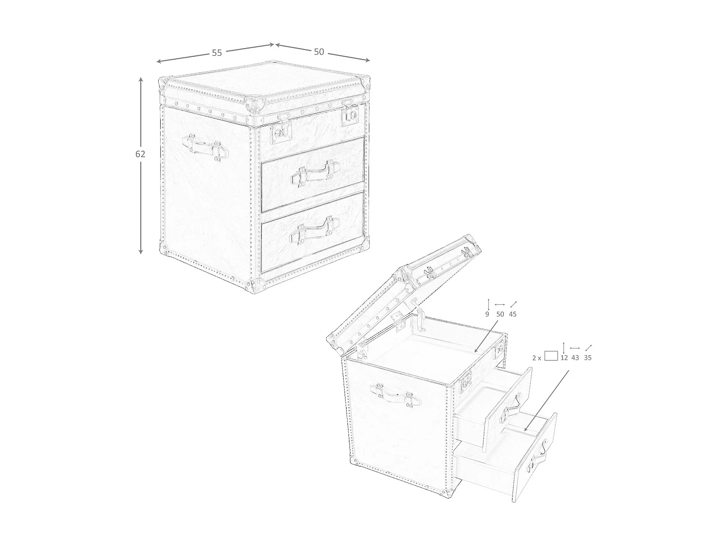 Console rectangulaire en noyer, bois gris foncé mat et acier noir 7171 ANGEL CERDA