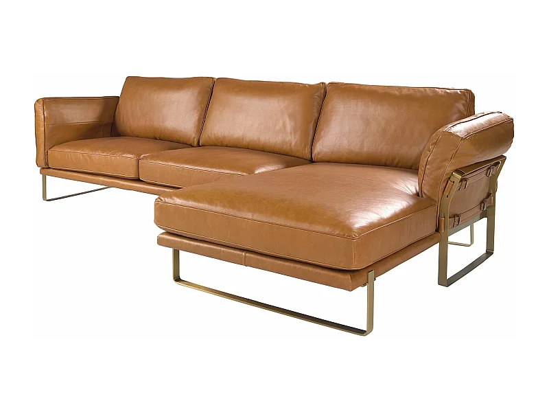 Prawy szezlong w skórze wielbłądziej