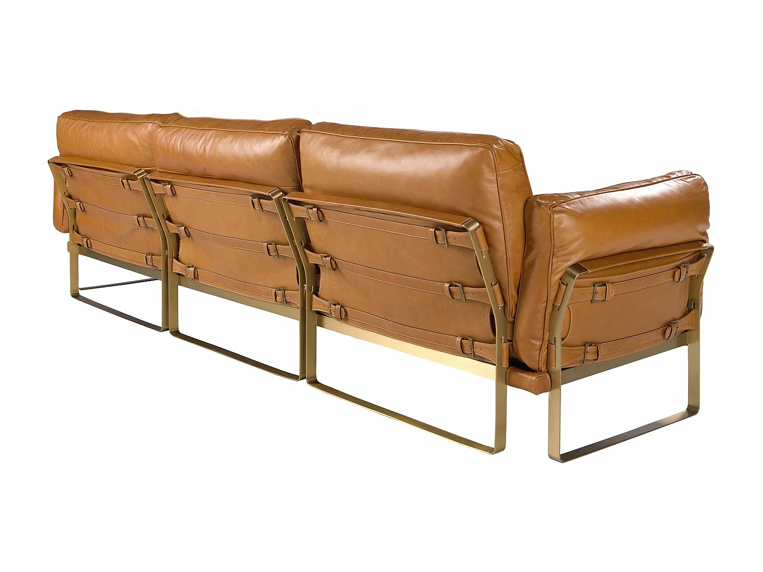 Divano chaise longue destro in pelle di cammello