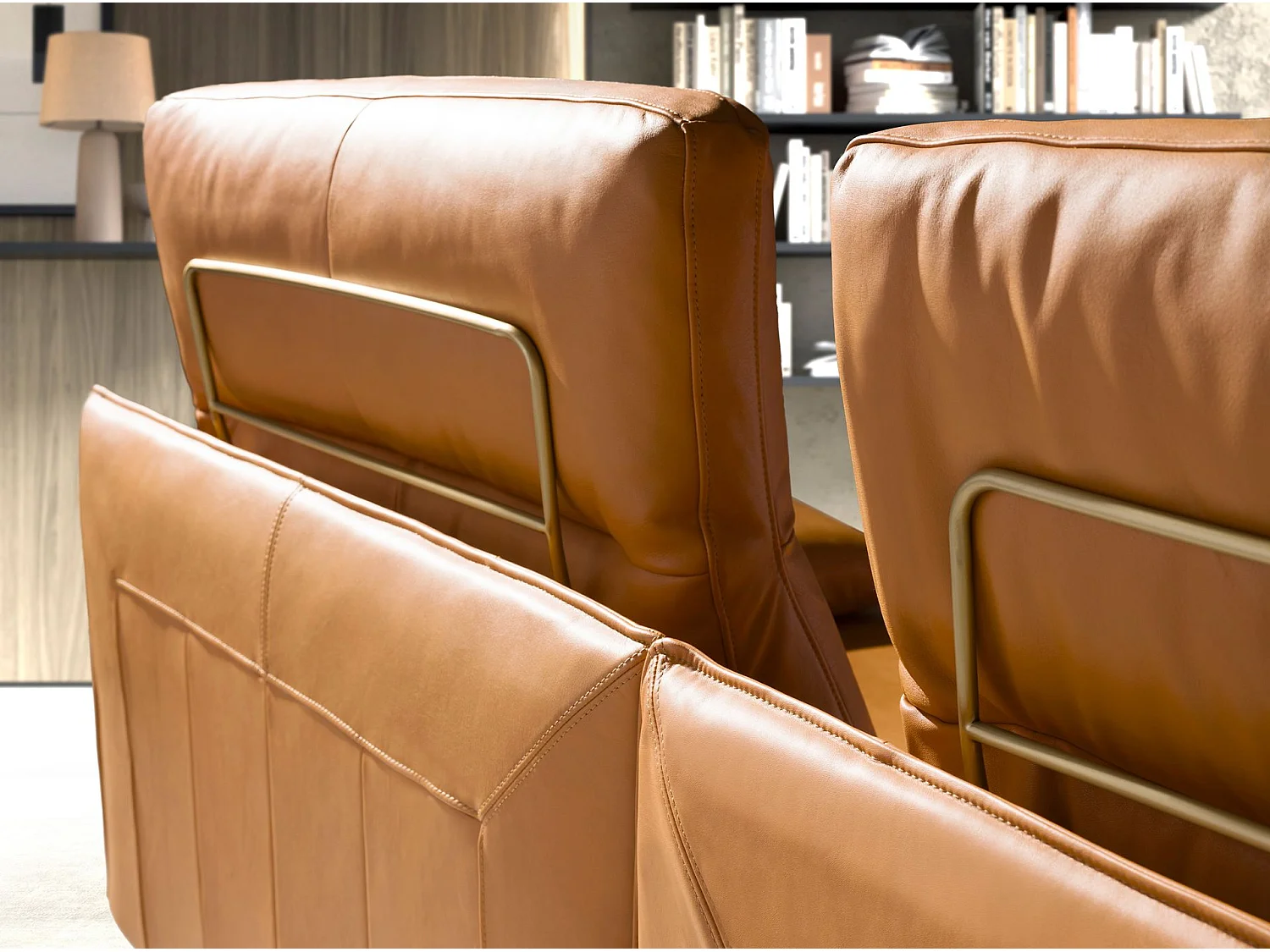 Canapé d'angle gauche en cuir terracotta marron 6226 ANGEL CERDA