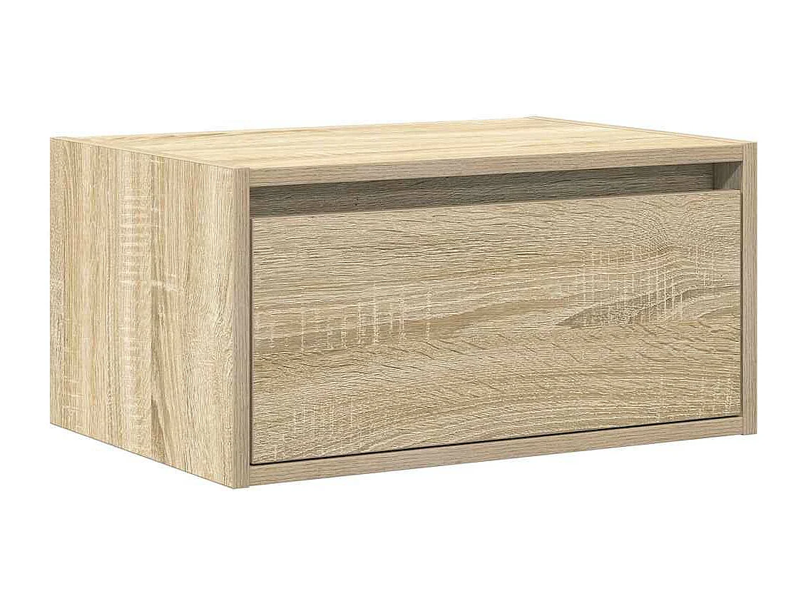 Table de chevet murale avec lumières LED chêne sonoma