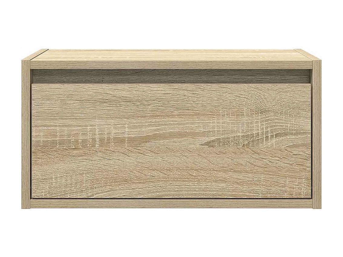 Table de chevet murale avec lumières LED chêne sonoma