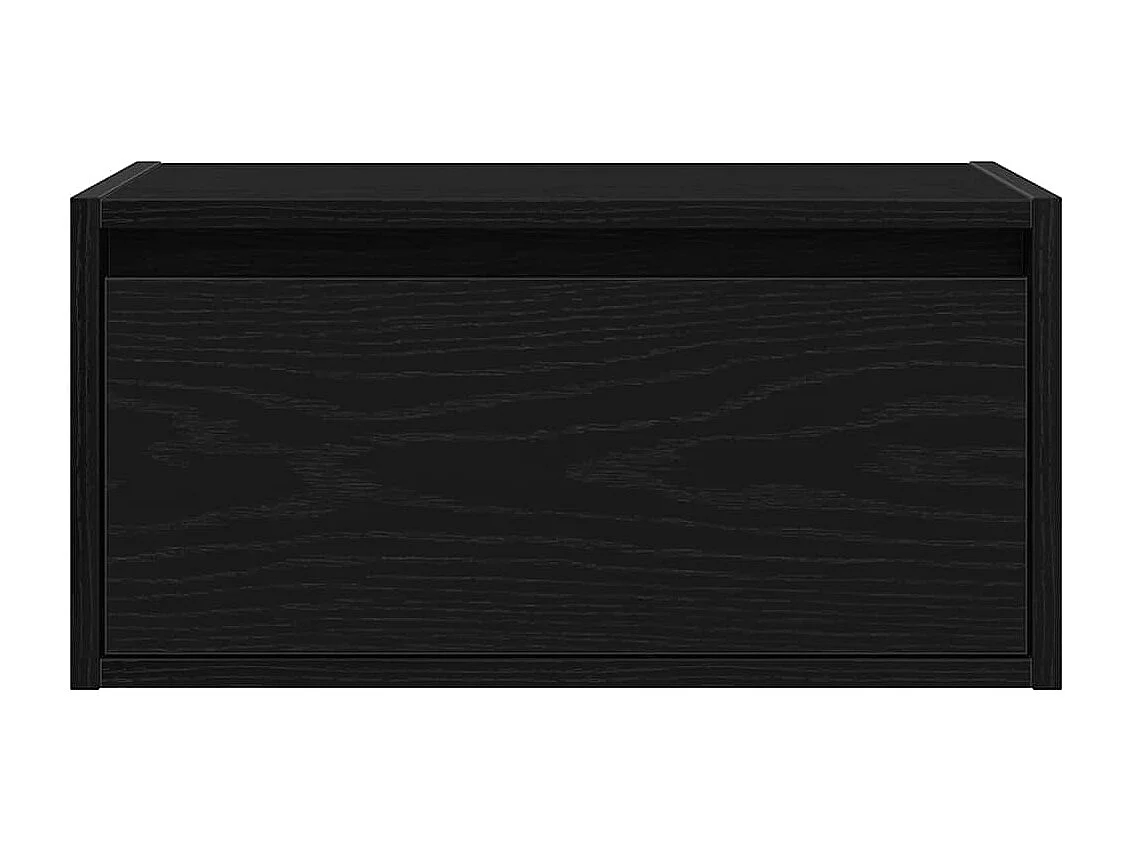 Mesitas de noche de pared con luces LED 2 unidades roble negro